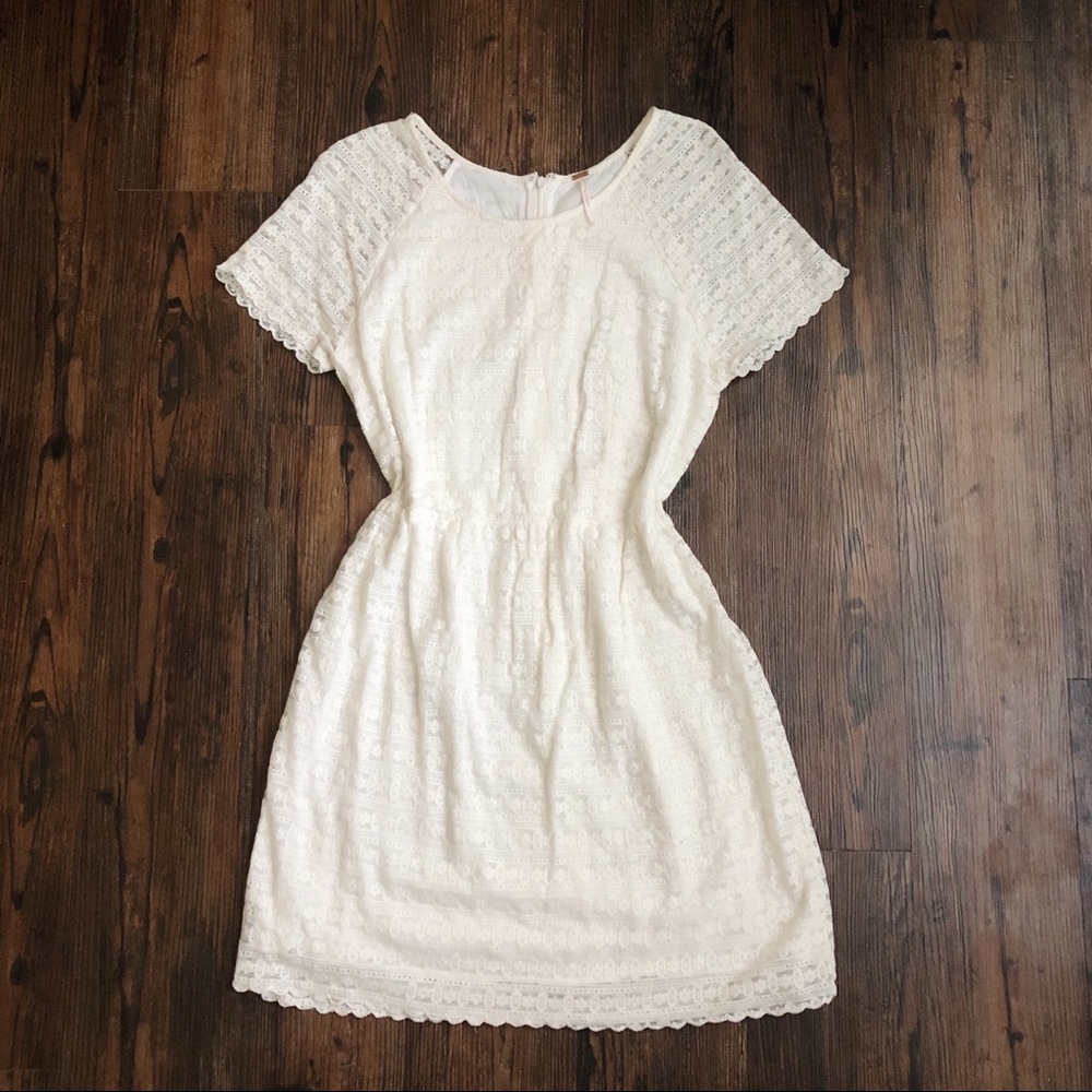 Free People White Lace Cottagecore Dress